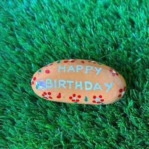 Hand-Painted Happy Birthday Rock